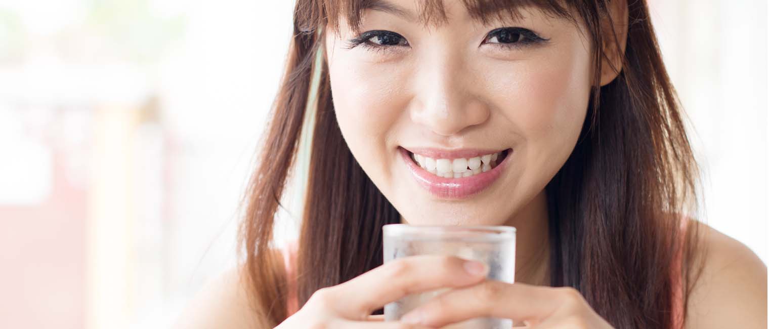 Drinking water keeps your hydration levels up and plumps your skin
