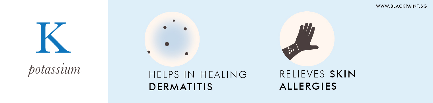 Benefits of Potassium for dermatitis and skin allergies