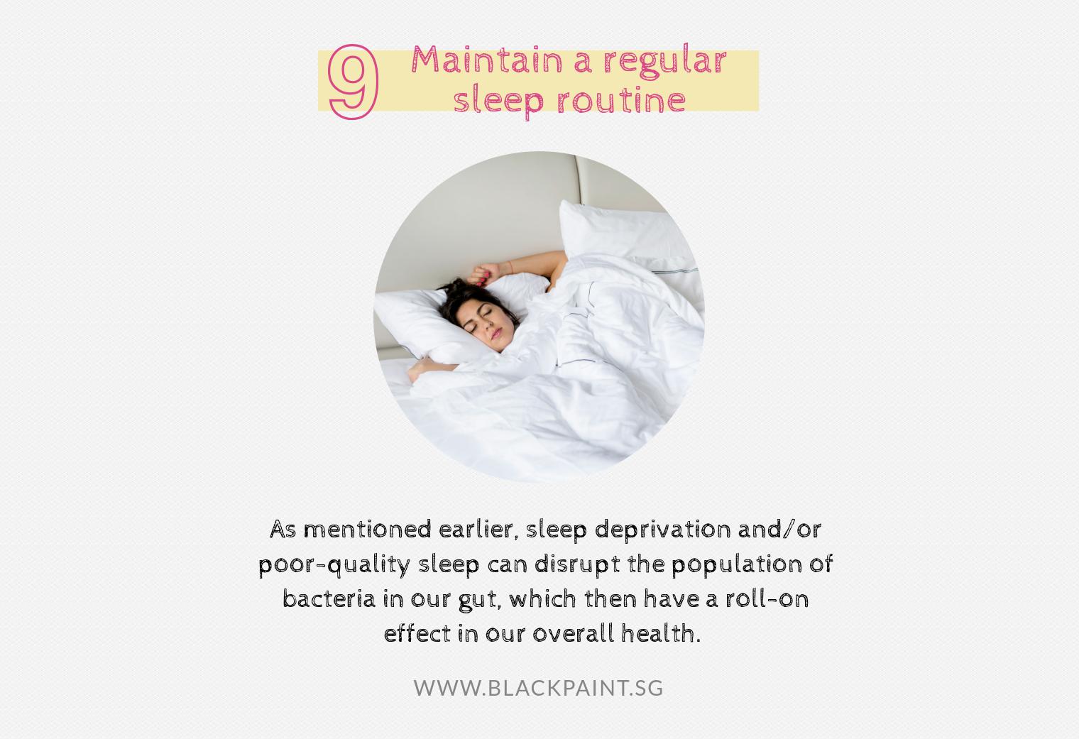 illustration of maintaining a regular sleep routine
