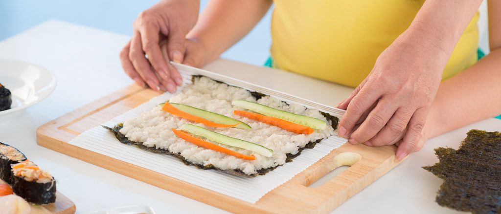 making sushi rolls healthy eating