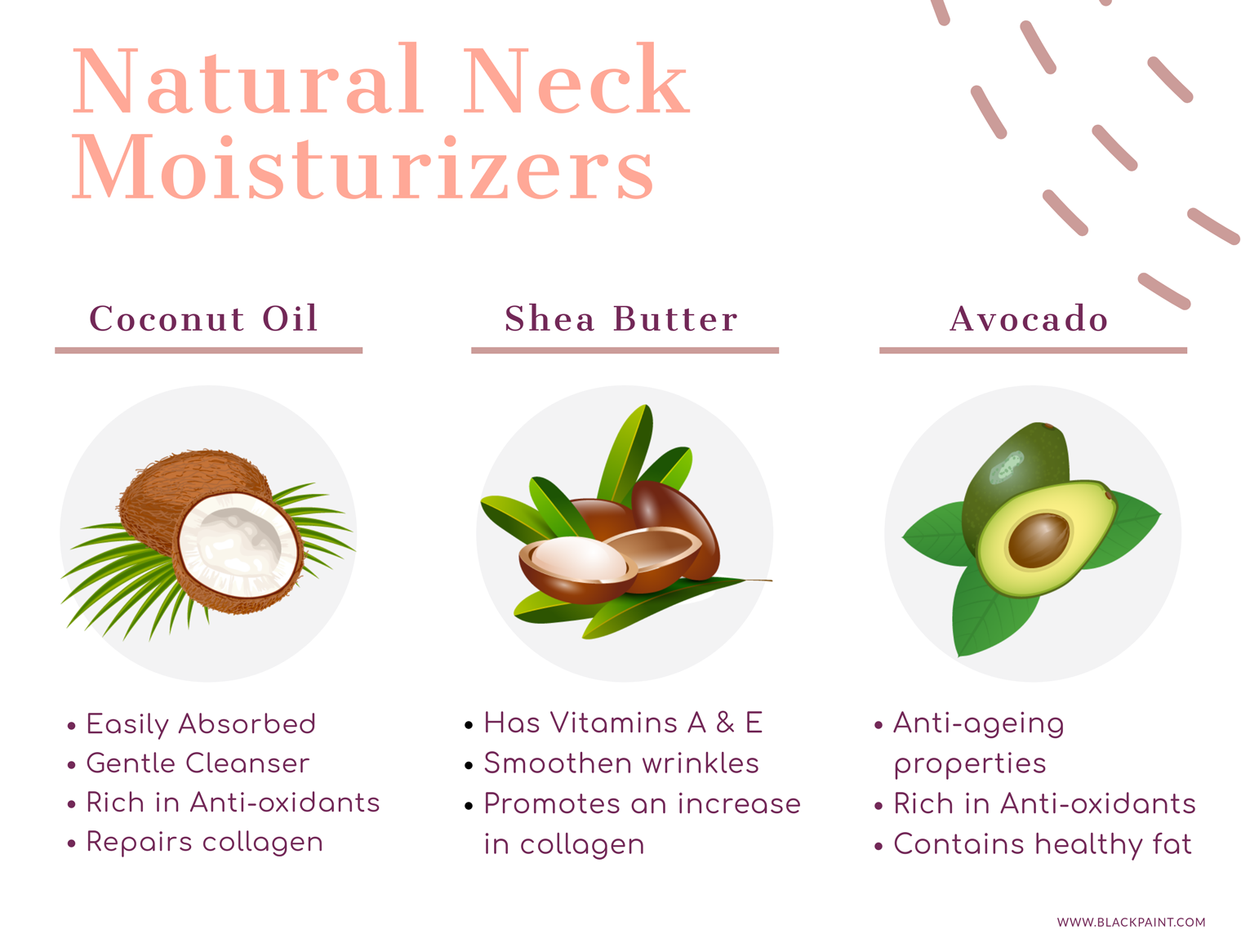 natural and nourishing moisturizing ingredients to prevent neck wrinkles