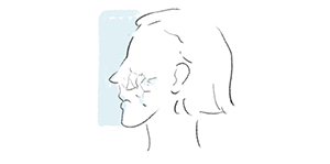 illustration of woman face with dehydrated and dry skin