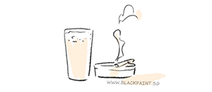 illustration of a glass of beer and a lighted cigarette