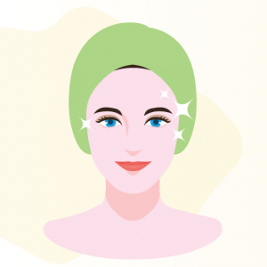 illustration of woman with improved skin condition