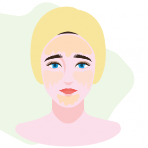 illustration of woman with retained moisture